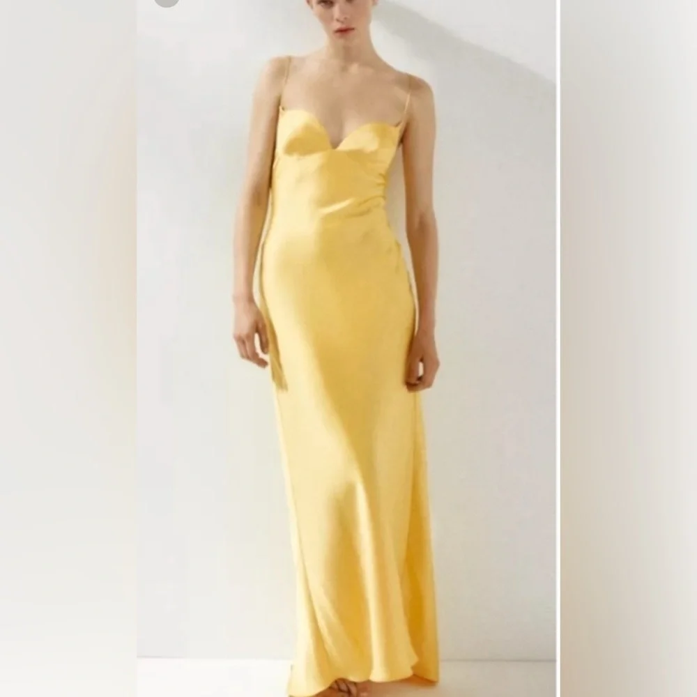 NWT Zara Yellow Maxi Dress - Picture 2 of 9